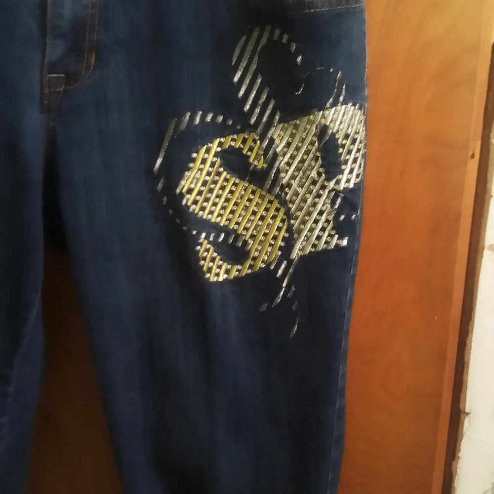South Pole Y2K  Blue Skinny Jeans with‎ Embellished Logo